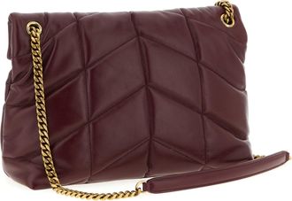 Saint Laurent Womens Bordeaux Calfskin Shoulder Bag