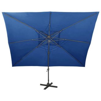 Berkfield Home Durable Cantilever Umbrella with Double Top Azure Blue 400x300 cm