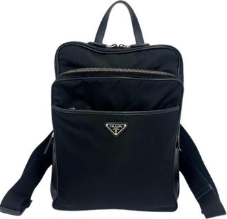 Prada Pre-owned Zaino in Tessuto Nylon e Pelle Saffiano - - Pre-owned - unisex - Nero - ONE SIZE