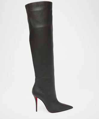 Christian Louboutin 100mm Zependris Leather Over-the-Knee Boots