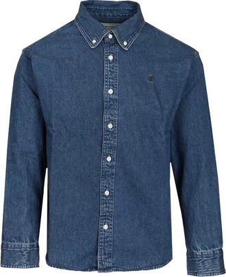 Carhartt Work in Progress L/S Lucas Shirt - - Shirts - Uomo - Blu - XL