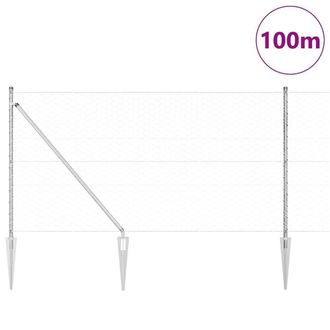 Berkfield Home Hexagon Fence 1x100 m Galvanised Steel in Silver