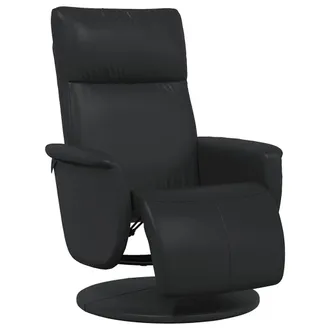 vidaXL Vidaxl Poltrona Reclinabile Con Poggiapiedi Nera In Similpelle