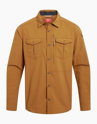 Craghoppers Mens Craghoppers Mens Adventure III Nosilife Long-Sleeved Shirt - Brown/Yellow - Size: 40/Regular