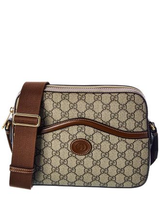 Gucci Interlocking G Gg Supreme Canvas & Leather Crossbody