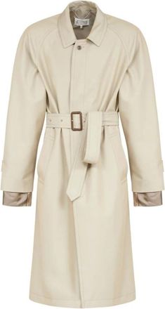 Maison Margiela Trench Coat con Cintura e Strati Sovrapposti - - Coats - Donna - Grigio - S