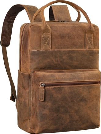 STILORD Topaz Large Real Leather Backpack for Men and Women, Travel, Work or Daily Use, Colour:bergamo - brown