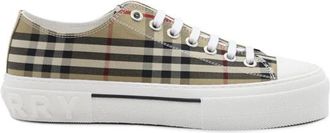 Burberry Check Sneakers - Heren - Sneakers - Beige - 44 EU - Katoen - Schoenen