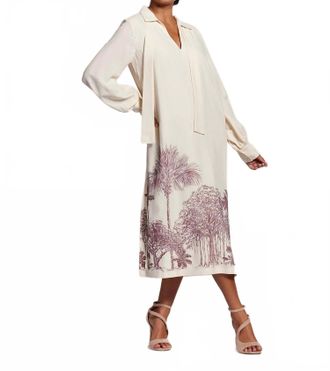 Tori Richard For The Trees Embroidery Winona Caftan Dress In Shell