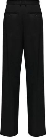 Maison Margiela Tailored Wide-Leg Broeken - Dames - Wijde Broeken - Zwart - L - Wol - Broeken