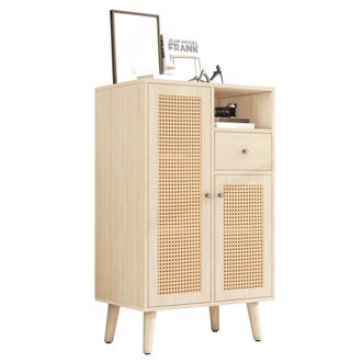 STILVORA Aparador Con 2 Puertas De Rat&aacute;n Y 1 Caj&oacute;n, Hueco Abierto, Estilo Natural, En Tablero De Part&iacute;culas, Roble, 60&times;40&times;101 Cm