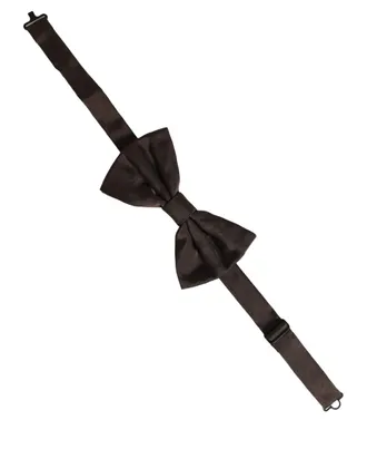 Dolce & Gabbana Silk Adjustable Papillon Bow Tie - Brown