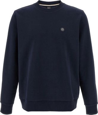 HUGO BOSS Logo Sweatshirt - Heren - Sweatshirts - Blauw - M - Katoen - Hoodies & sweatvesten