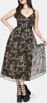 Disturbia Stellar Vine Embroidery Midaxi Dress in Green at Nordstrom, Size 12