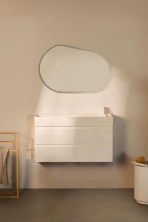 Sklum Sklum - Conjunto De Mueble De Ba&ntilde;o En Madera Y Chapa De Fresno Con Lavabo Integrado Ona