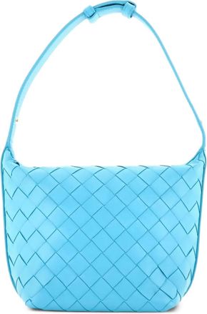 Bottega Veneta Wallace Intrecciato Nappa Candy bucket-tas - Blauw