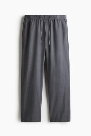 H&M Hose aus Leinenmix in Relaxed Fit - Dunkelgrau