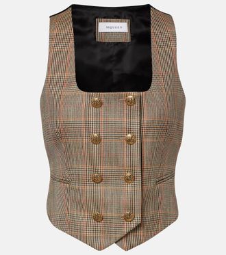 Alexander McQueen Gilet in lana Principe di Galles