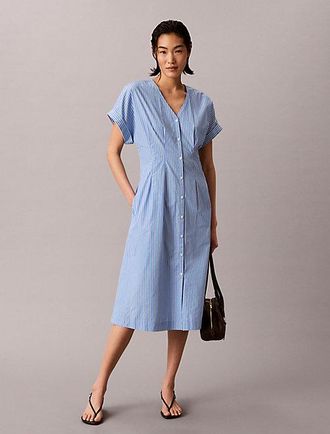 Calvin Klein Poplinkatoenen button-down overhemdjurk