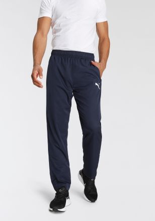Puma Trainingshose PUMA ACTIVE WOVEN PANTS OP SRL, Herren, Gr. S, N-Gr, blau (peacoat), Twill, Obermaterial: 100% Polyester, unifarben, regular fit normal,