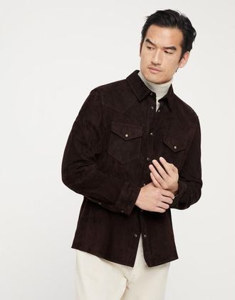 Brunello Cucinelli MenS Moors Head Suede Western Jacket, Size S