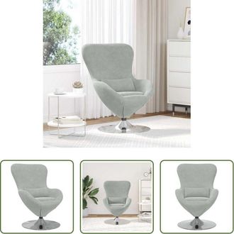 vidaXL vidaXL Base girevole - Poltrona uovo Grigio chiaro Velluto