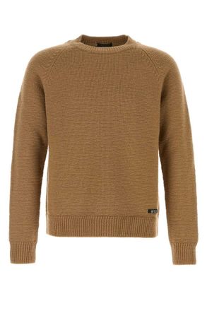 Prada Brown Crew Neck Sweaters