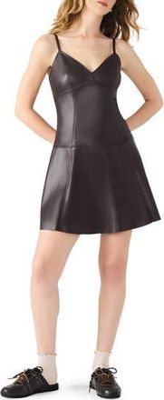 Steve Madden Abbott Faux Leather Minidress in Fossil Brown at Nordstrom Rack, Size 10