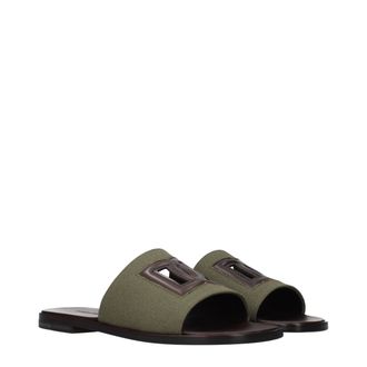 Dolce & Gabbana Fabric Slippers - Green