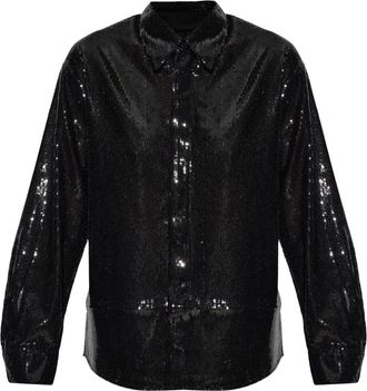 Zadig&Voltaire Overhemden, Dames, Zwart, S, Polyester, Sequin Shirt