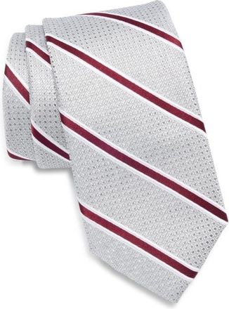 Nordstrom Tobin Stripe Silk Jacquard Tie in Burgundy at Nordstrom