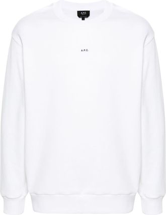 A.P.C. logo-print cotton sweatshirt - men - Cotton - L - Neutrals