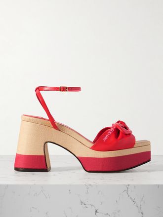 Jimmy Choo London Sandali In Pelle Con Plateau Ricia - Rosso