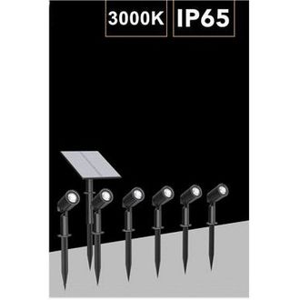 Trade Shop Trade Shop Traesio - Trade Shop - Set 4 Pz Faretti Led Picchetto Con Pannello Solare Luce Fredda Calda Ip65 Ly04