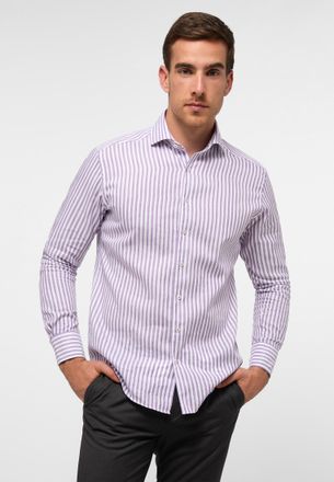 Eterna Langarmhemd ETERNA MODERN FIT, Herren, Gr. 46, Normalgr&ouml;ssen, pflaume, Twill, 59% Baumwolle, 41% Leinen, tailliert, Manschette, Hemden Langarmhemd, EA
