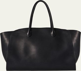 The Row Mens Marlo 17 Tote Bag in Saddle Leather
