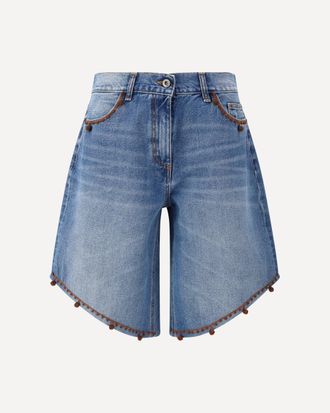 Ella Bermuda Shorts with embroidered edges and pom pom detailing Female 38