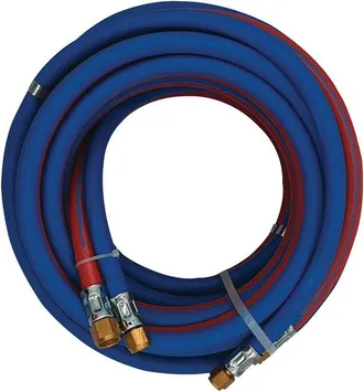OEM Tubo Doppio Per Saldatura Autogena Lunghezza 15 M Interno D. 6/6 Mm Spessore Parete 9/9 Mm Blu/rosso