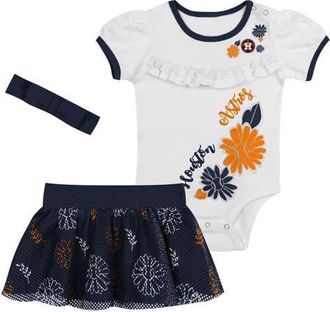 Outerstuff Newborn White/Navy Houston Astros Sweet Catcher 3-Piece Bodysuit, Headband and Skirt Set at Nordstrom, Size 3-6M