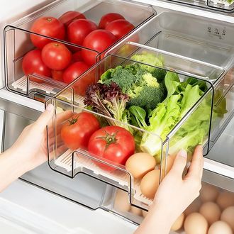 No Brand 1 Caja De Almacenamiento Para Refrigerador, Caja Apilable Para Cajones De Refrigerador Para Frutas, Verduras Y Refrigerios