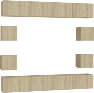 vidaXL Juego De Muebles De Sal&oacute;n 8 Piezas Roble Sonoma Vidaxl