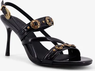 Pinko Womens Leather Sandals Vanda Black