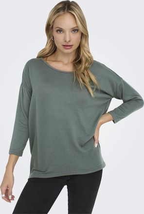 Only 3/4-Arm-Shirt ONLY ONLELCOS 4/5 SOLID TOP, Damen, Gr. XS, gr&uuml;n (balsam gr&uuml;n), Jersey, Obermaterial: 95% Polyester, 5% Elasthan, unifarben, figurumspie