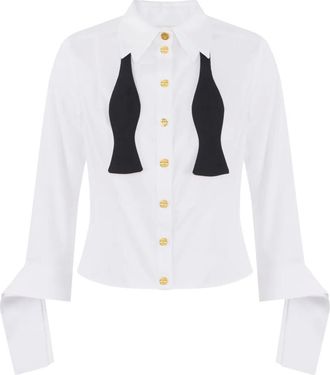 Elisabetta Franchi Camicia con fiocco - Bianco