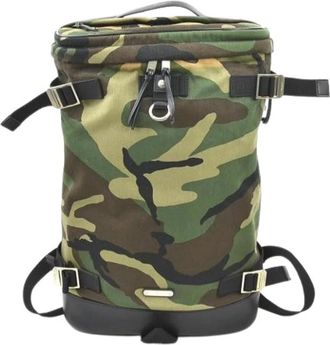 Saint Laurent Pre-owned Backpacks, male, Green, Size: ONE SIZE Pre-owned Vintage Canvas Backpack