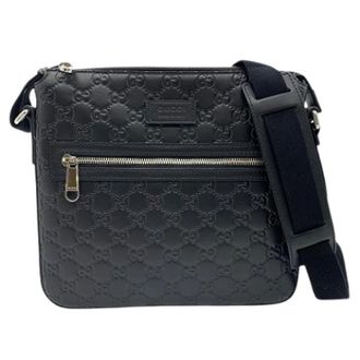 Gucci Pre-owned 406410 Schoudertas - Heren - Vintage Schoudertas - Zwart - ONE Size - Leer - Vintage