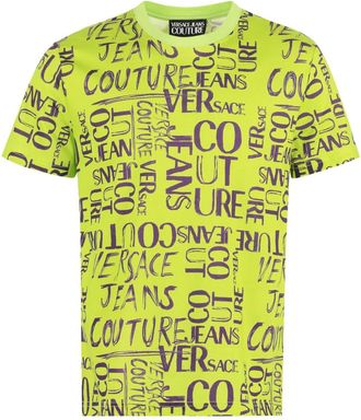 Versace Jeans Couture Cotton T-shirt with Ribbed Neckline