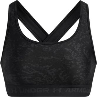 Under Armour Crossback Mid Print - Dames - Sport BHs - Zwart - M - Polyester - Fitness