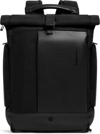 Piquadro Uitbreidbare Roltop Laptoprugzak 15.6 - Heren - Rugzakken - Zwart - ONE Size - Leer - Tassen