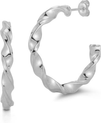 Glaze Jewelry Sterling Silver Twist Hoops